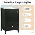 thumbnail image 5 of 20" Bathroom Vanity with Sink & 1 Drawer, Real Wooden Bathroom Storage Cabinet with 1 Soft Closing Door & Storage Rack, Black, 5 of 9