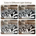 thumbnail image 7 of ODIKA 5'x7' Washable Area Rug Non-Slip, Low Pile, Stain Resistant Black White Geometric Precision Design Abstract Art Inspiration with Bold Contrasts for Guest Room, Lounge, Apartment, 7 of 7