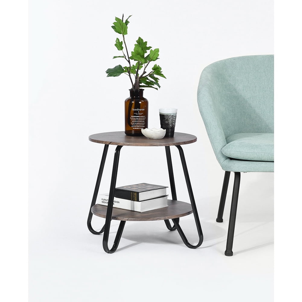 Kepooman Double Tier End Table, Side Table, Round Nightstand for Living Room & Bedroom Kepooman Double Tier End Table, Side Table, Round Nightstand for Living Room & Bedroom