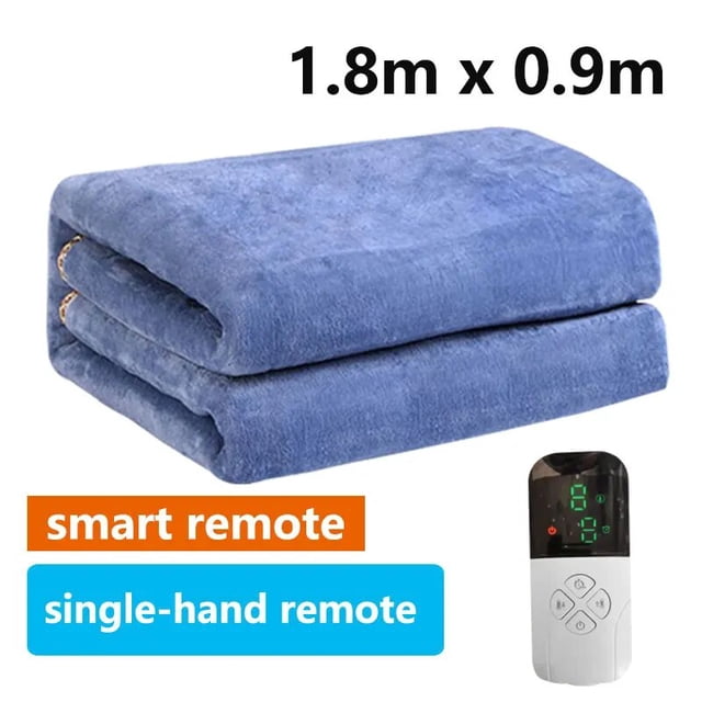 Mantas térmicas inteligentes para 2 personas, manta eléctrica con calefacción remota, nivel de cama de franela doble, temperatura, 9