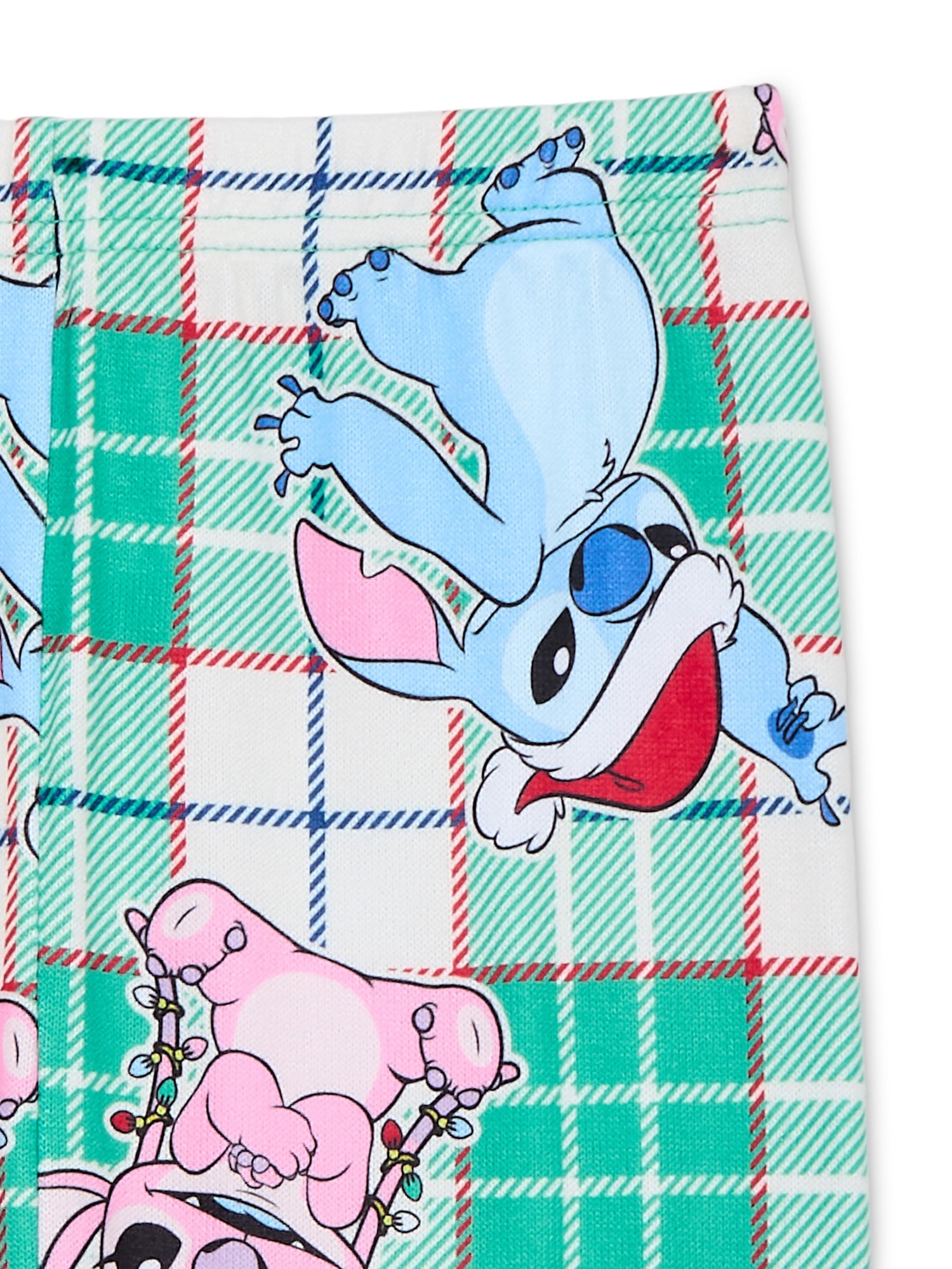 Lilo and Stitch Girls Holiday Long Sleeve Top and Pants Snug Fit Pajama Set, 2-Piece, Size 4-10