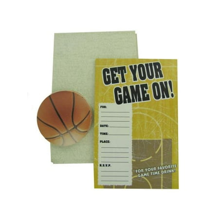 Basketball Invitations With Coasters (Available in a pack of 24)