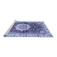 thumbnail image 2 of Ahgly Company Machine Washable Indoor Round Abstract Blue Modern Area Rugs, 5' Round, 2 of 4