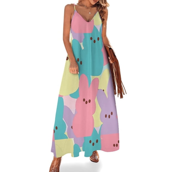 Peeps Sleeveless Dress Loose Women's Dress Dresses Luxury Evening Dresses