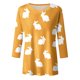 thumbnail image 3 of MKLEKYY Playeras Mujer Casual Camiseta Informal De Moda Para Mujer, Con Cuello Redondo, Manga Tres Cuartos, Con Estampado De Pascua Colorido, Top Informal Talla XL, 3 of 3