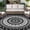 Black, variant on Edlbaegy Round Outdoor Rugs for Patios 5ft Boho Plastic Outdoor Rug Waterproof Lightweight Portable Outdoor Carpet for Patio Backyard Porch