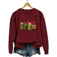 thumbnail image 4 of EHQJNJ Chandail en Molleton pour Femmes Automne/hiver/noël Imprimé Manches Tombantes Sans Capuche Pull Col Rond Rouge Chandail en Molleton Tendance, 4 of 4