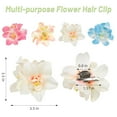 thumbnail image 5 of 4Pcs Hawaiian Flower Hair Clips for Women, 3.5 Inches Artificial Tropical Hair Clip Hibiscus Claw Clip Beach Vacation Party Boho Hair Accessories for Women Girls, 5 of 7