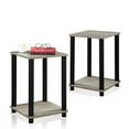 thumbnail image 3 of Furinno Turn-N-Tube Engineered Wood End Table, French Oak/Black, Set of 2, 3 of 4