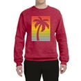 thumbnail image 2 of Tropical Palm Tree Silhouette | Mens Pop Culture Crewneck Graphic Sweatshirt, Vintage Heather Red, Large, 2 of 4