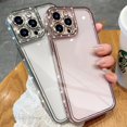 thumbnail image 4 of Funda De Silicona Suave Para IPhone 11 , 12 , 13 , Pro Max , 14 Plus , Con Purpurina De Diamante , Transparente Y, 4 of 4