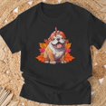 thumbnail image 3 of Turkey English Bulldog Fall Autumn Leaf Thanksgiving TShirt, 3 of 6