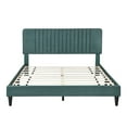 thumbnail image 4 of Velvet Upholstered Platform Bed Green - Queen, 4 of 5