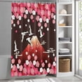 thumbnail image 6 of Black Mountains Long Shower Curtain Set, Waterproof Shower Curtains for Bathroom, Modern Aesthetic Cherry Blossoms Cranes Washable Fabric Bath Curtain for Bathtub Decoration with Hooks 72x84 Inches, 6 of 9