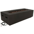 thumbnail image 1 of Sunnydaze 55,000 BTU Rectangular Outdoor Propane Gas Fiberglass Fire Pit Table with Lava Rocks - 56" L - Brown, 1 of 1
