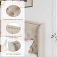 thumbnail image 3 of Shininglove King Tufted Bed Frame, Upholstered Platform Bed Frame with Wood Slat Support, Easy Assembly, No Box Spring Needed, Beige, 3 of 7