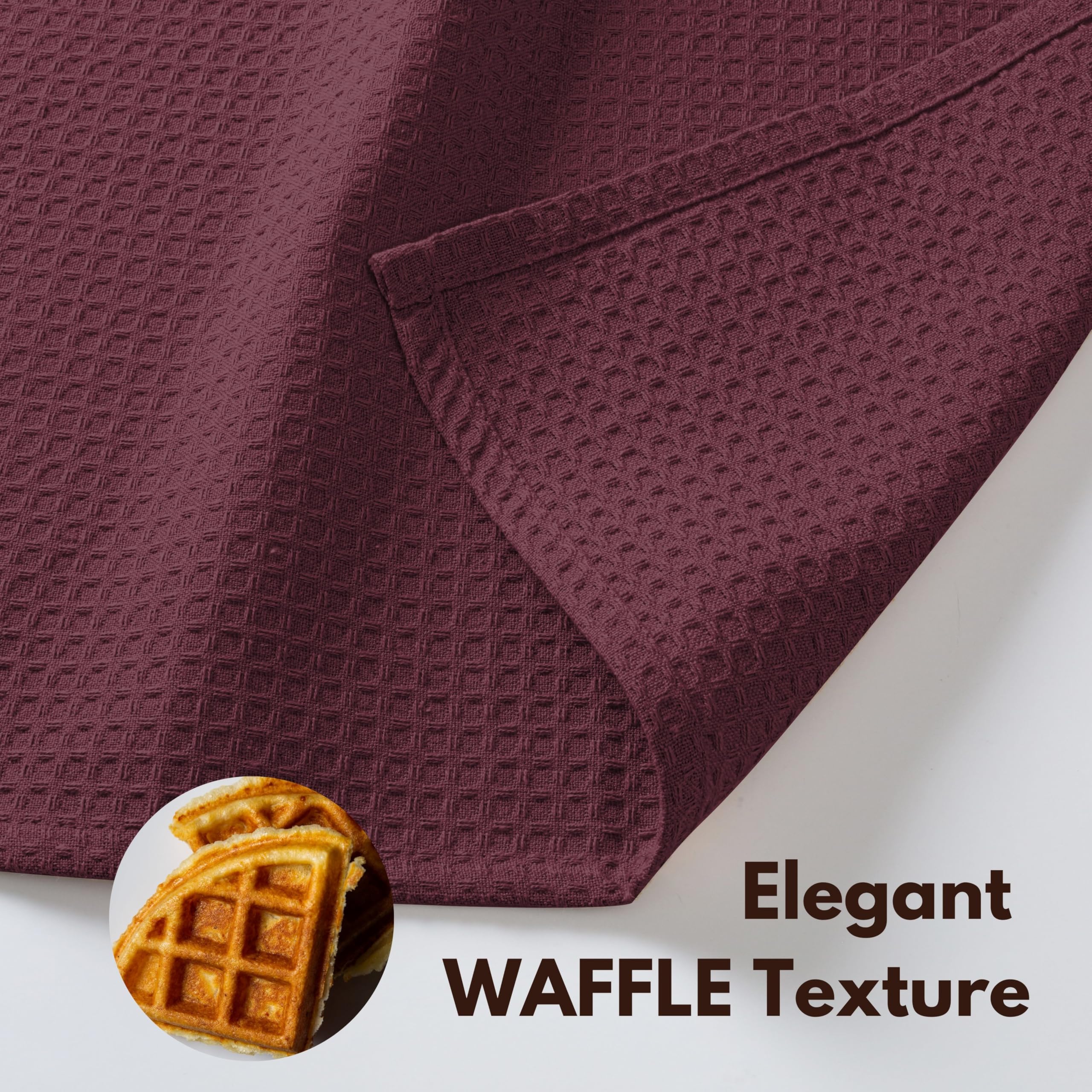Native Fab Kitchen Towels & Dish Cloth Set, 100% Cotton, 8 Piece, Absorbent, Durable, Washable, Quick Drying Towel for Cleaning, Cooking, Baking - Ideal for Home, Bars & Everyday Use - Burgundy Wine