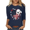 thumbnail image 2 of Teissuly Women 3/4Sleeves Casual Shirts Pullover Loose Tunic Tops Print Blouse, 2 of 4