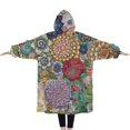 thumbnail image 2 of Oversized Wearable Blanket Hoodie,Colorful Pioneer Flower Pattern Sherpa Blanket Hoodie with Super Pockets,Super Warm Fuzzy Pullover for Women & Men, 2 of 6