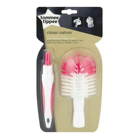 Tommee Tippee Closer to Nature 2 in 1 Bottle and Nipple Brush, 1.0 CT