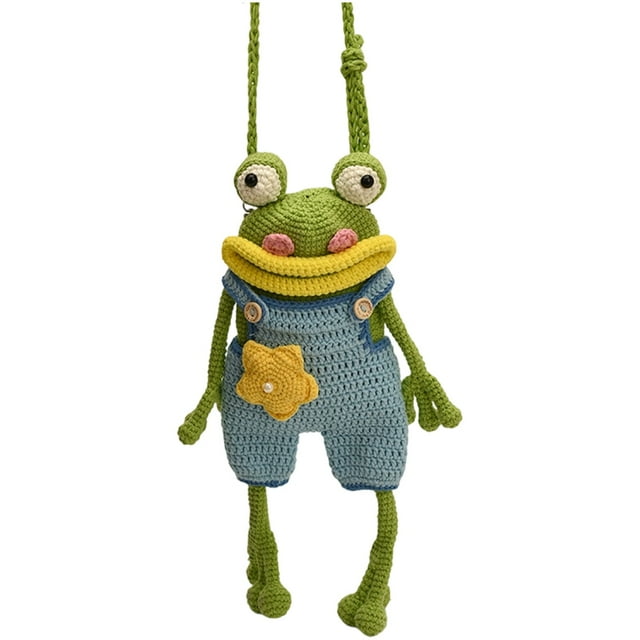 Liyamei Crochet Big Mouth Frog Cell Phone Crochet The Cutest Frogs Phones DIY Frog Cell Phone Pouch Crochett Big Lips Frogs Knitted Crochet For Beginner