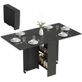 thumbnail image 1 of HOMCOM Folding Dining Table, Drop Leaf Table with 2-tier Shelves, 1 of 10