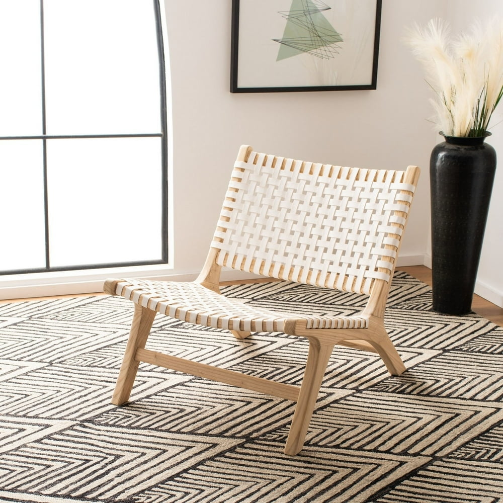 Safavieh Luna Modern Leather Woven Accent Chair