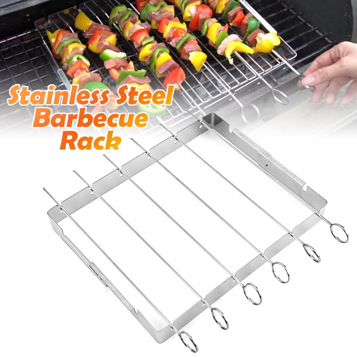 12.9"x10"x1.3" BBQ Rack in Patio & Garden Portable Stainless Steel BBQ Rack Meat Vegetables