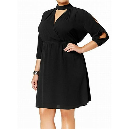 Monteau Dresses - Monteau Women's Plus Cutout Sleeves Surplice Dress ...