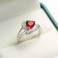 thumbnail image 2 of Love Heart Cut Red AAA Cz Hollow Band Women's 925 Silver Wedding Ring Size 6-10, 2 of 5