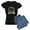 With Blue Strpe Pant, variant on CafePress - Rottweiler Dog Lover - Women's Short Sleeve Print T-Shirt and Pants Dark Cotton Pajama Set