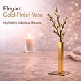 thumbnail image 5 of HCBY Gold Metal Slim Flower Vase, Minimalist Square Bud Vase, Luxurious Tabletop Decor for Home, Wedding, Party, 5 of 7