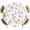 White, variant on Elastic Fitted Round Tablecloth, Pink Spring Floral Waterproof Stretch Table Cover for 55"-60" Tables, Flowers Elegant Pastoral Leaves Washable Outdoor Tablecloths for Patio, Picnic, Camping
