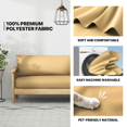 thumbnail image 6 of MoNiBloom Solid Futon Cover Slipcover Fit 6"- 8" Futon Mattresses Khaki, Full Size 54x75 Inch, 6 of 9