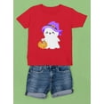 thumbnail image 3 of Fluffy Ghost W Pumpkin T-Shirt Juniors -Image by Shutterstock,  x-Large, 3 of 4