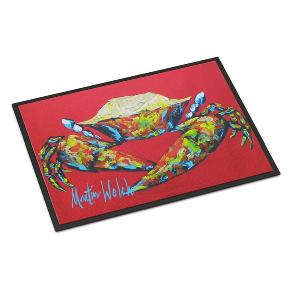 Carolines Treasures MW1096JMAT Crab Seafood One Door Mat Indoor Rug or Outdoor Welcome Mat 24x36 Doormat 24H X 36W