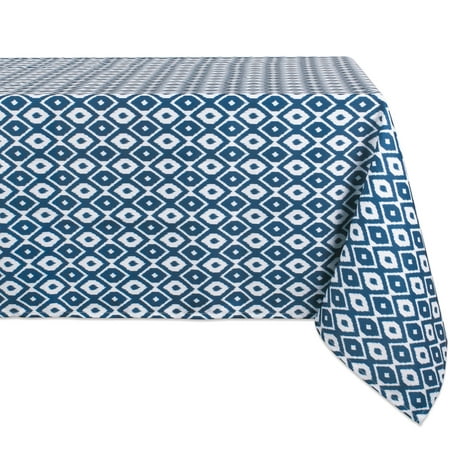 

CC Home Furnishings Blue and White Ikat Patterned Rectangular Tablecloth 60” x 120”