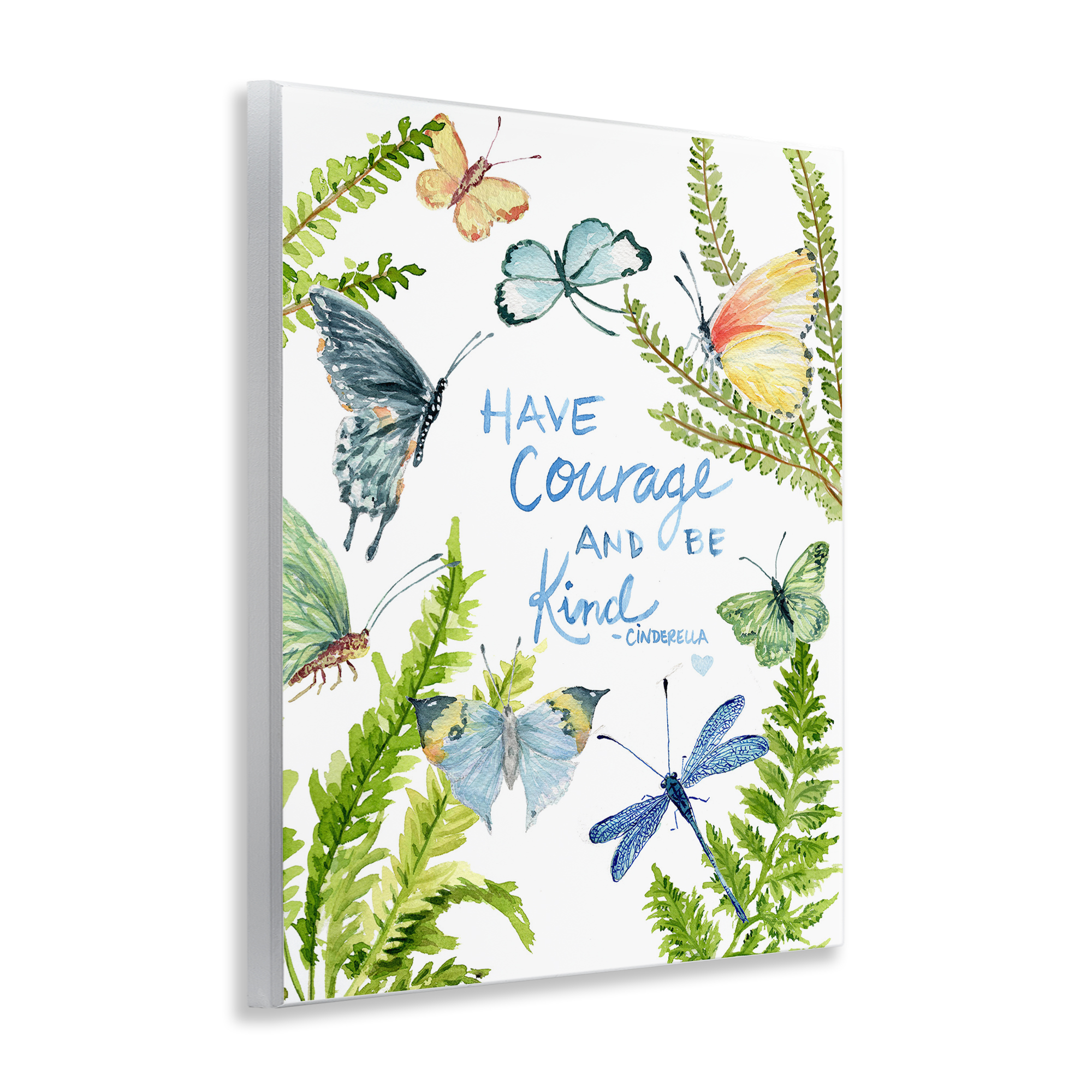Stupell Industries Courage & Kindness Phrase Animals & Insects Painting Unframed Art Print Wall Art, 11 x 14