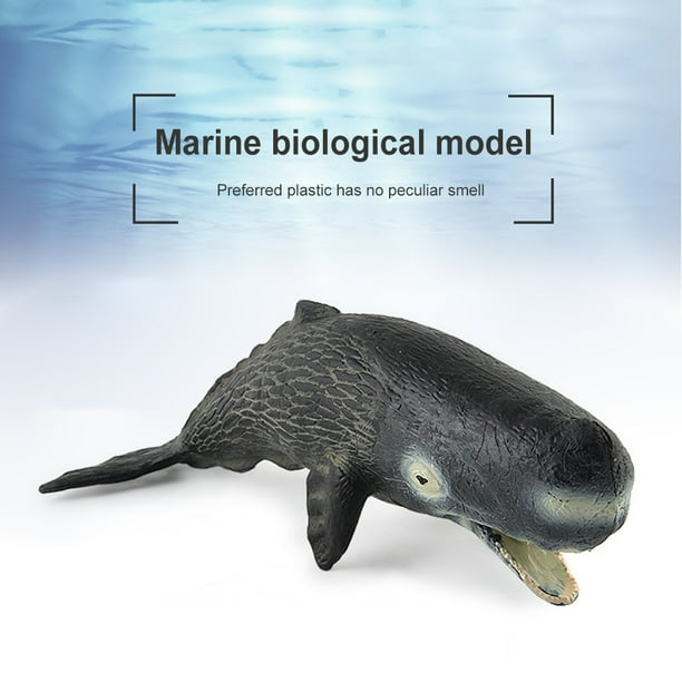 Juguete De Animales Marinos Juguete de animales marinos de gran tamaño, adorno de ballena de goma suave para niños y niñas (cachalote)