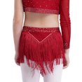 thumbnail image 2 of Jowowha Jupe de Danse Performance Salsa Rumba à Franges pour Filles Enfants Bourgogne 8, 2 of 8
