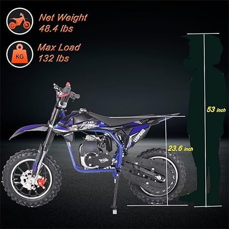 X-Pro Leopard 40 Mini Dirt Bike, Gas Power 4 Stroke Pit Bike! Easy