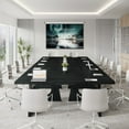 thumbnail image 2 of Tribesigns Large Conference Table or 6-8, 70.9 Inches Rectangular Meeting Table, Rustic Wood Conference Room Table for Office (Black), 2 of 5