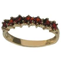 LBG 14k Yellow Gold Real Genuine Garnet Womans Eternity Band Ring - Size 10