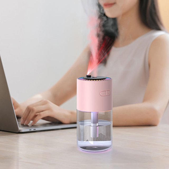 Humidificador de aire para coche con luz LED RGB, máquina de niebla fría de 280ML para dormitorio, hogar y coche