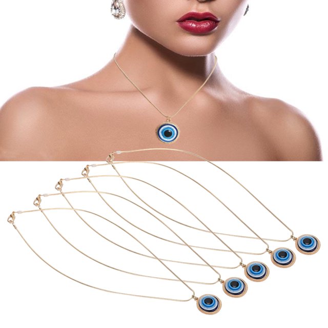 Collar de Ojo Azul Turco ANGGREK 5 Uds Protección Colgante de la Suerte 19mm