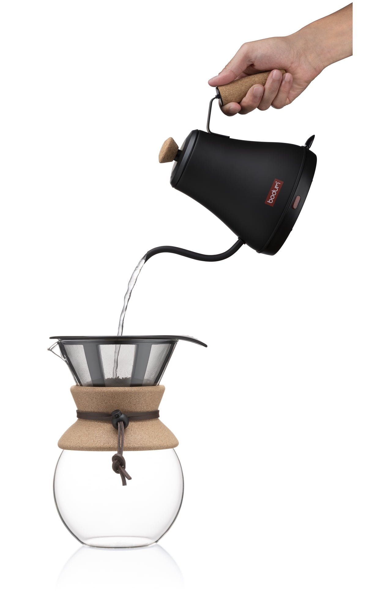 Bodum 4 Cups pour over Coffee Maker with Permanent Filter and Cork Band