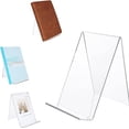 thumbnail image 4 of 2 Pcs Acrylic Book Display Stand Clear Easel Paper Notebook Stand Transparent Display Stand for Pictures Artwork CDs Phone, 4 of 5