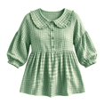 thumbnail image 5 of Ndbuld Pluz Sise Women Blouses Long-Sleeve Collar Button Pullover Top,Green,L, 5 of 5