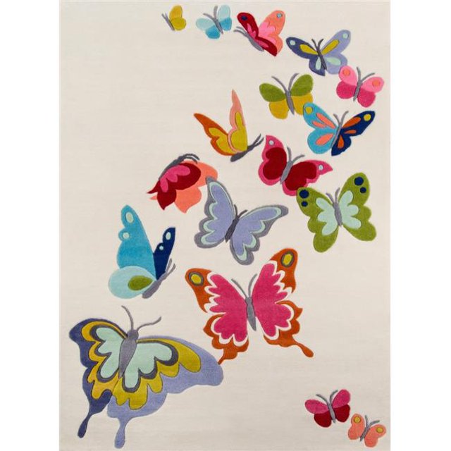 Momeni LMOJULMJ32IVY500R 5 x 5 Pi Rond Lil Mo Collection Fantaisie & 44; Ivoire