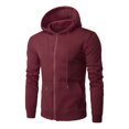 thumbnail image 4 of Hoodies for Men Zip up Slim Fitted Sweatshirts with Pockets Fall Winter Solid Color Casual Workout Cardigan Mens Winter Coats 2Xl, 4 of 4